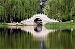 China,Beijing. Old Summer Palace - an arched stone bridge.