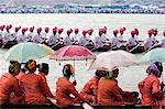 La Chine, la province du Yunnan, Xishuangbanna. Courses de bateaux-dragons Jinghong City durant la fête de l'eau
