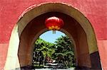 China,Beijing,Ditan Park. A lantern decorated archway