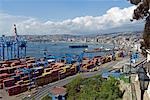 Chili, Valparaiso. Affichage de la zone portuaire.