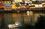 Chile,Region X. Traditional shingled houses,Palifitos,Castro,Island of Chiloe,Southern Chile.