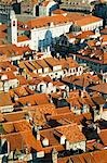 Unesco World Heritage Old Town Bell Tower and St Blaise Church Red Tiled Rooftops