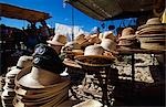 Hat market with a mix of revolutionary and Panama styles in the World Heritage Town of Trinidad,Cuba