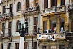 Cuba,Havana. Residential building behind the Capitolio building,Havana