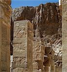 The ruins of the famous temple at Dayr al-Bahri in Western Thebes. It was built by Queen Hatshepsut,queen of Egypt,who attained unprecedented power as a pharaoh and reigned in her own right from 1472BC to 1458BC.