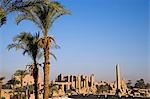 Panorama sur les ruines du Temple de Karnak, Luxor tentaculaires.