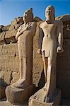 Statues line the Cachette Court at Karnek Temple,Luxor,Egypt