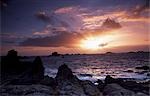 The rocky promontory at Droppy Nose Point,Bryher in the evening.