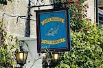 Das Zeichen außerhalb der Grey Mullet Guest House in der Fifherman der Quater St Ives, Cornwall. Einmal ist die Heimat einer der größten Fangflotten in Großbritannien, die Industrie da zurück gegangen. Tourismus ist heute die primäre Industrie von diesem beliebten Seebad.