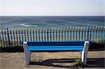 A bench overlooking Tolcarne Beach,Newquay