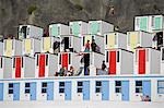 Cabanes de plage sur la plage Tolcarne, Newquay