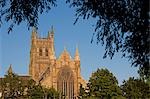 Angleterre, Worchestershire, Worcester. Cathédrale de Worcester - une cathédrale anglicane située sur une rive, avec vue sur la rivière Severn. Son nom officiel est l'église cathédrale du Christ et la Vierge Marie.