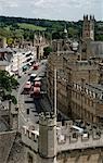 UK; England; Oxford. The High Street in Oxford with the Magdalen College in the background. Seen from the tower of St. Mary the Virgin.