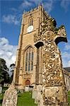 Angleterre, Somerset, Hinton St George. L'église Saint-Georges comprend le travail du XIIIe siècle par les francs-maçons de la cathédrale de Wells et une tour de style perpendiculaire Somerset typique.