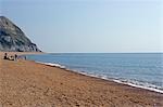 Angleterre, Dorset, Seatown. Les plages de galets de la région de patrimoine de l'UNESCO de la Côte Jurassique, près de la petite colonie de Seatown