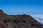 Observatorio astrofisico del roque de los Muchachos sur le bord de la Caldera de Taburiente