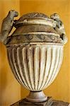 An ornate stone urn in the Real Alcazar Palace in Seville,Spain