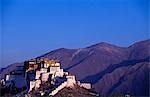 Tibet,Lhasa,Potala Palace. Located on the Red Hill in Lhasa,The Potala Palace is 3,700 meters above sea level and covers an area of over 360,000 square meters,measuring 360 meters from east to west and 270 meters from south to north. The palace has 13 stories,and is 117 meters high. It symbolizes Tibetan Buddhism and its central role in the traditional administration of Tibet.