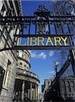 Low angle view of a gate of a library, National Library, Kildare Street, Dublin, Republic Of Ireland