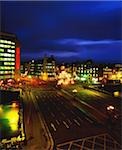 Dublin, Co Dublin, Ireland;  O'Connell Bridge illuminated at night