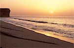 Cliffs enclose the beach at Ras al Jinz which is used as a nesting site by green turtles. At sunrise you can make out the trails left by adult female turtles that have come out of the sea,laid their eggs and then returned to the water