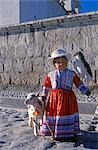 Quechua child and lamb.