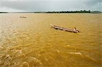 Peru,Loreto Province. Boats on the Amazon River near the town of Islandia.