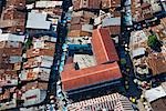 Peru,Amazon,Amazon River,Iquitos. Aerial view of the central market of Iquitos,the principle city of the Upper Amazon Basin.