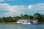 Peru,Amazon,Amazon River. The expedition riverboat,Ayapua,moored at Iquitos.