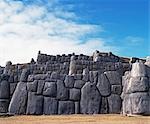 Massiven Mauern von Sacsayhuaman Festung oberhalb der Inka-Hauptstadt