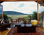 Guest chalets look out over the Fish River Valley at Kwandwe Lodge.