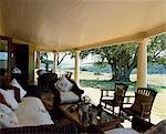 Gorah Elephant Camp - verandah of Gorah House.