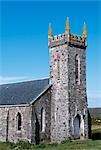 The church in Arinagour,the only village on Coll and home to half of the island's population of roughly 180