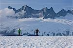 Hikers having fun while exploring the Juneau Ice Field, Juneau, Alaska.