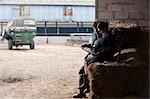 business woman advising farmer