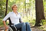 Middle aged woman in a wheelchair