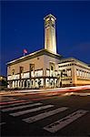 Die Ancienne Präfektur (alte Polizeistation) auf der Place Mohammed V in Casablanca. 1930 In die Mauresque Stil, eine Mischung aus traditionellen marokkanischen und Art-Deco-Architektur entworfen und mit einem modernistischen Glockenturm gekrönt.