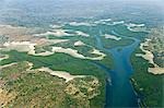 Aerial view of mangrove forests near Pemba,northern Mozambique.