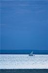 A dhow sails into Ibo Island,part of the Quirimbas Archipelago,Mozambique