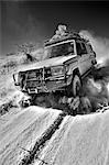 Namibia,Damaraland. The desert environment and lack of paved roads in many the interior region means that the most travel is by four wheel drive vechicles.