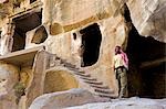 Jordanien, Petra Region, wenig Petra oder Siq Al-Barid. Abgesehen von den spektakulären Ruinen der Nabatäische Stadt Petra selbst aufsteht die Regionen Geologie, als eine große Attraktion in seinem eigenen Recht. Wenig Petra fungierte als die Karawane leeren Raum und besteht aus eine Reihe von mutmaßlich Handelshäuser im klassizistischen Stil erbaut.