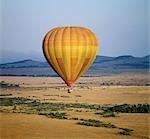 Tôt le matin vol de ballon à air chaud sur le Masai Mara.