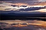 Kenya, vallée du Rift. Lever du soleil sur le lac Magadi.