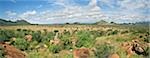 Kenya,Tsavo West National Park. Typical scenery in Tsavo West National Park. The cones denote the volcanic activity which gave shape and form to this region of outstanding beauty.