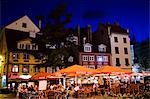 Al Fresco Dining at night in town Square,Riga