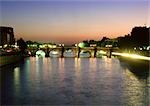 France, Paris, River Seine at dusk