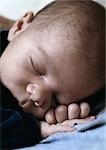 Infant sleeping, close-up