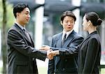 Business associates being introduced, shaking hands