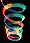 Spiraling light effect, rainbow colors.