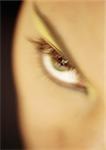 Woman's made-up eye, blurred close-up